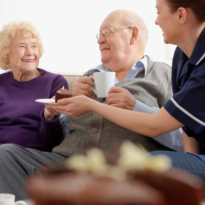 Elderly people being cared for home Care Services in Solihull